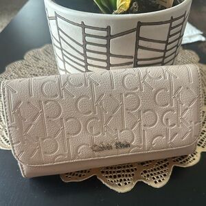 Calvin Klein Taupe Embossed Wallet